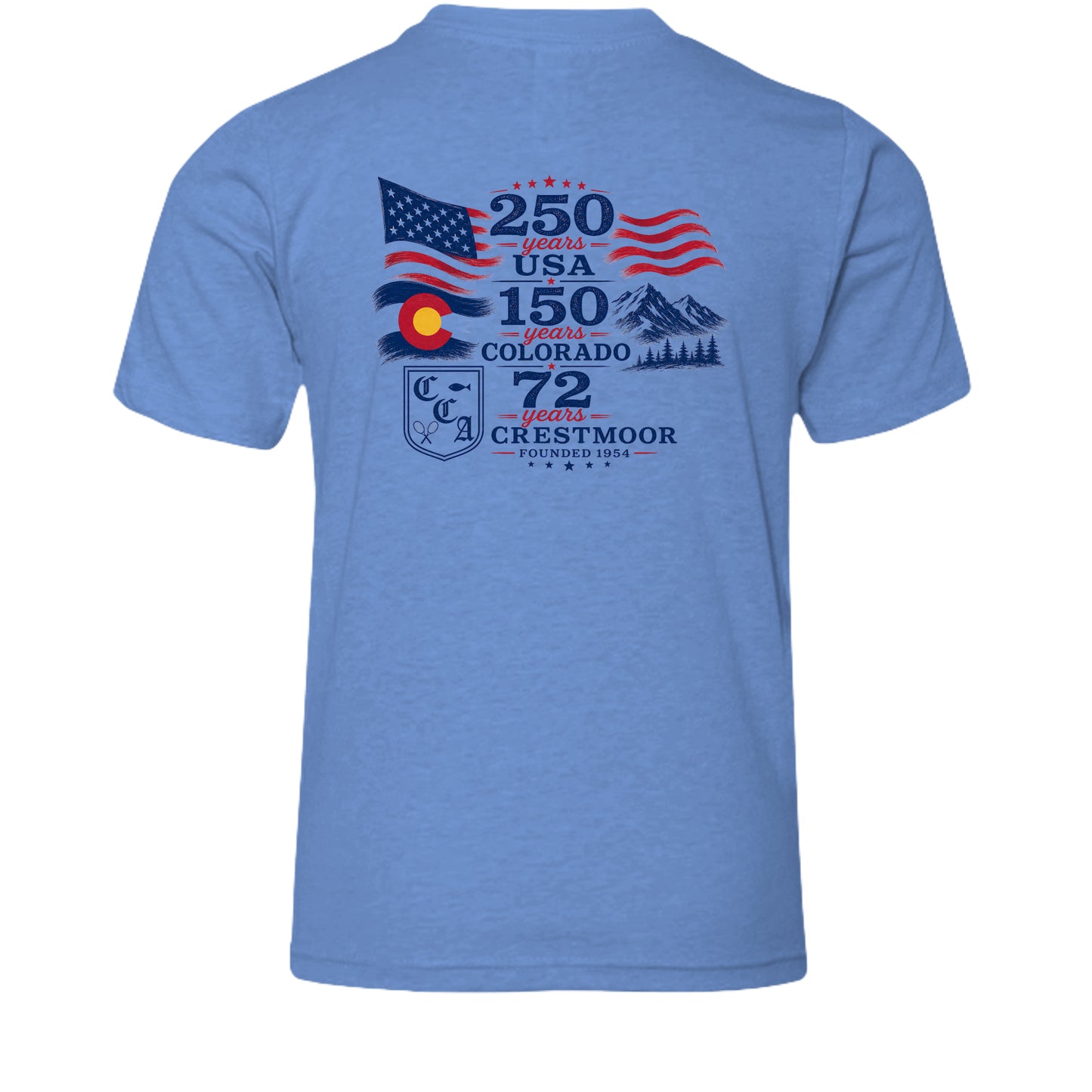 Heather Columbia Blue - 3001YCVC - BACK