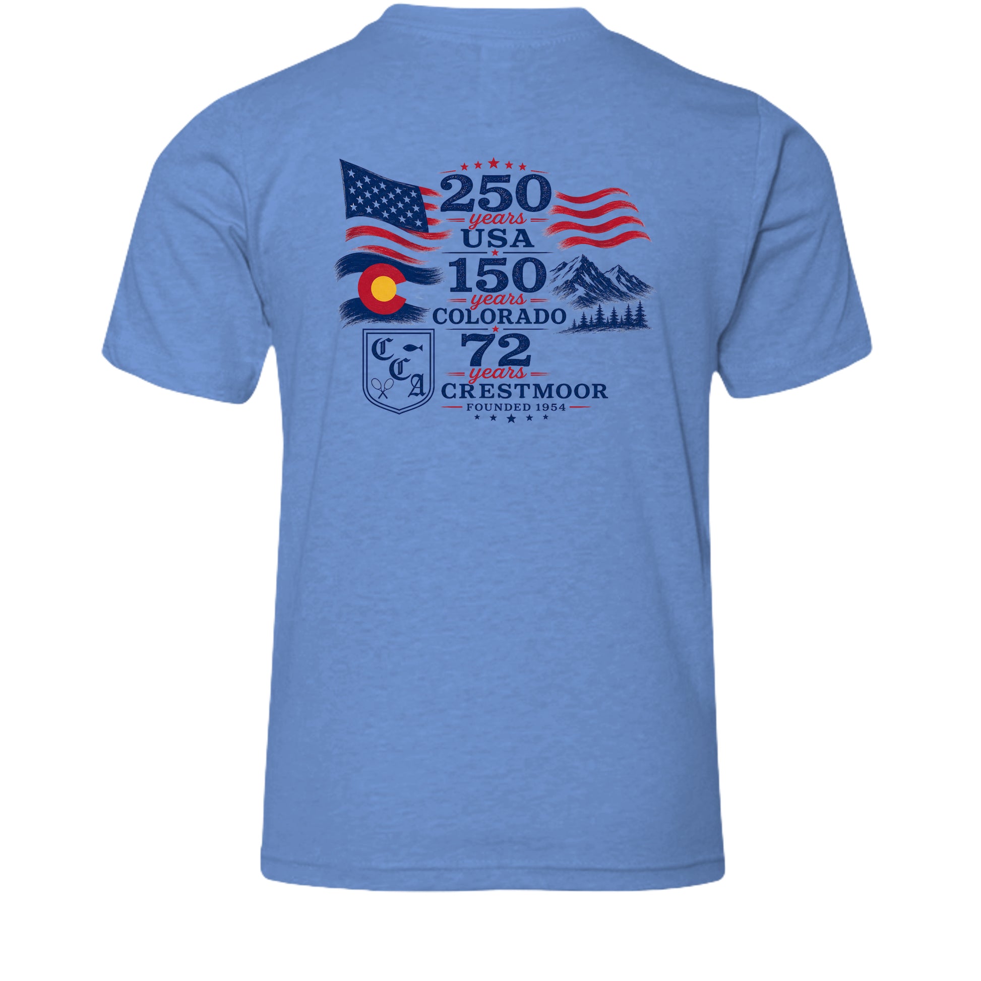 Heather Columbia Blue - 3001YCVC - BACK